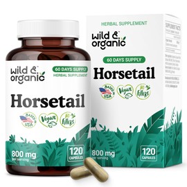 Wild & Organic Horsetail Capsules - 120 Count- Hair Skin Nails Supplement