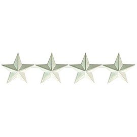 First Class Four Star Rank Collar Lapel Pin Insignia (Pair) - Nickel
