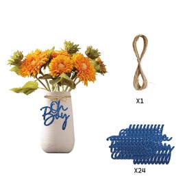 MINIYEYE Oh Boy Glitter Tag, 24pcs Navy Blue Glitter Oh Baby Paper Tags, Oh Boy Jar Tag for Gender Reveal Party Decorations, Welcome Baby Glitter Paper Cutouts