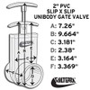 Valterra 2201X PVC Unibody Gate Valve, Silver, 2" Slip w/Gate