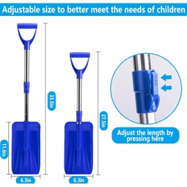 70-85 cm Children's Snow Shovels, Small Snow Shovel, Children's Telescopic Shovel, Plastic, Portable and Removable Snow Shovel, Children's Shovel for Outdoor Use