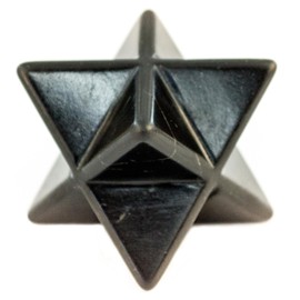Keled Rocks Merkaba Black Stone Shungite Sacred Star - S