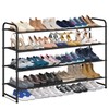 KIMBORA 4 Tier Long Shoe Rack for Closet, Wide Shoe