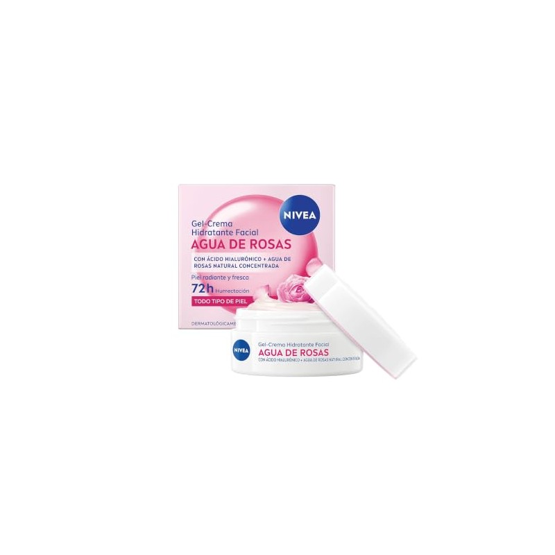 Nivea Agua Rosas Gel Crema Hidratante Ácido Hialurónico Una Piel