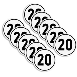 10 Stück Aufkleber Geschwindigkeits Schild 20 kmh schild aufkleber nach §58 StVZO 20 kmh schild aufkleber für PKW Traktor LKW Pferdeanhänger Anhänger Wohnwagen