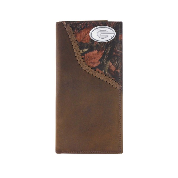 NCAA Georgia Bulldogs Camouflage Leather Roper Concho Wallet, One Size