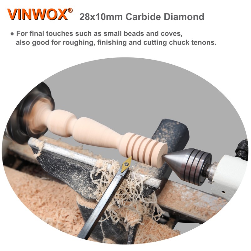 VINWOX 20" Full Size 4 PCS Carbide Wood Lathe Turning