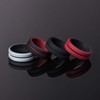 ThunderFit Silicone Wedding Rings for Men 2 Layers (Black-Red, Grey-Black,