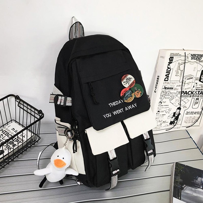 Backpacks School Backpack with Pendant Badge Waterproof Laptop Computer Backpack