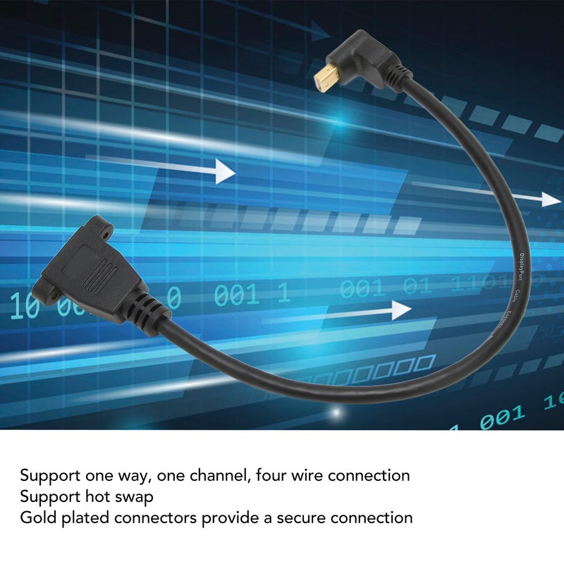 DP Female to Mini DP Male Cable Double Hole Lockable