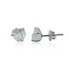 Natural Blue Aquamarine Studs Earring Pair for Women, Gemstone Crystal,