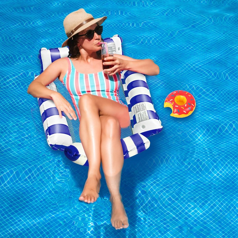 FALUCKYY 2 Pack Pool Float Water Hammock, 4-in-1 Inflatable Pool