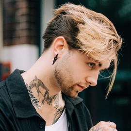 FOCALOOK Earrings for Men Women Huggie Hoop Earrings Stainless Steel Earrings Black Punk Earrings Gold Ear Piercing Ear Jewellery Accessory, Stainless Steel Metal, No Gemstone