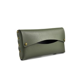 THINGIS Car Tissue Holder, Tissue Case for Sun Visor, PU Leather Backseat Napkin Holder with Clips (Army Green)