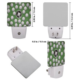 bisibuy Golf Field Night Light Plug Into Wall Nightlights Dusk to Dawn Sensor Led Night Lamp Decorative Green Night Lights for Bedroom Hallway Stairs Kitchen Bathroom, Pack of 2