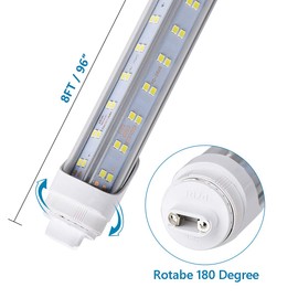 douyidou 4 Pack, 120W 8ft R17D LED Tube Light, F96t12 HO 8 Foot Bulbs, 96'' Shop Light to Replace T8 T12 Fluorescent Bulbs, 100-277V Input, 19800LM, Cold White 6000K, Clear Lens