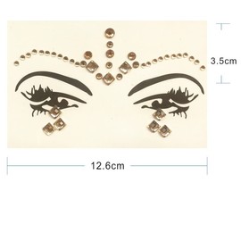 Rhinestone Glitter Stone Face Jewels Gemstone Sticker Glitter Make-Up BF1819 Gold