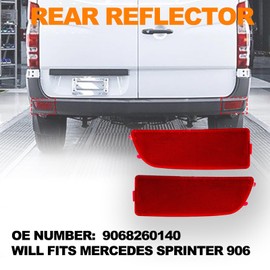 MP&PV Rear Bumper Reflector Left & Right Compatible with Dodge Freightliner Mercedes Van Sprinter 2500 3500 W906 2007-2018 OE 9068260040,9068260140