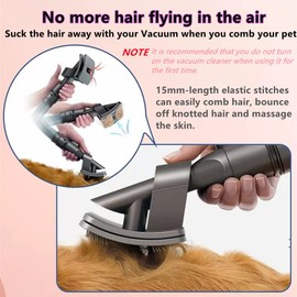 Dog Cat Short Hair Groom Brush Tool Attachment Kit Compatible with Dyson V7（SV11）、V8（SV10）、V10（SV12）、V11（SV14) 、V15, Hair Removal Brush, Extension Hose, Switch Trigger Lock