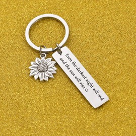 Sunflower Lover Jewelry Positive Gift Positive Jewelry Inspirational Keychain Daughter Gift Daughter Keychain Motivational Jewelry for Best Friend Jewelry Sister Jewelry bff gift Motivational Keychain