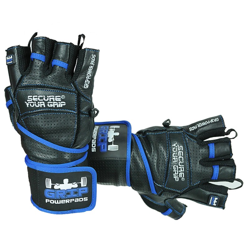 Elite Leather Gym Gloves with Built in 2" Wide Wrist