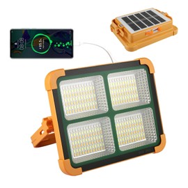 Solar Portable Rechargeable Work Light,16500mAh 120W Magnetic Flood Battery Work Light 10000LM Outedoor LED Camping Lights IP66 Waterproof for Job Site Repair,Camping, Hiking, Emergency