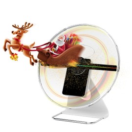 Desktop 3D Hologram Fan, Christmas Gift, 512PX Resolution 12 Inch Holographic Video Projector, Graphic 3D Video - 3D Advertising Display Best for Store Holiday Event Display