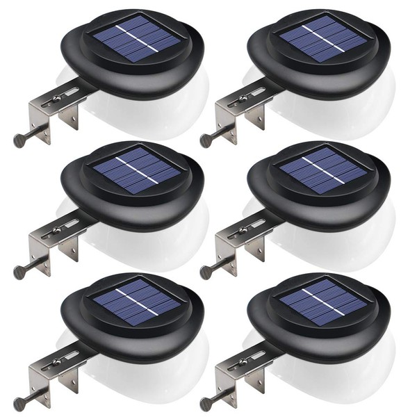 DBF Solar Gutter Lights Upgraded 9 LED Outdoor Waterproof Fence