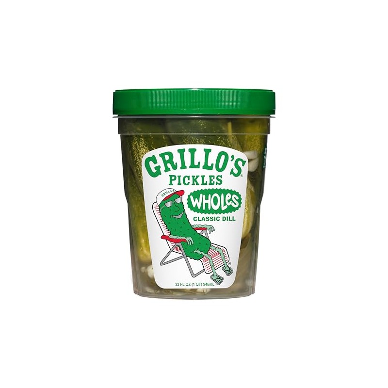 Grillo's Pickles Dill Wholes, 32 Fl Oz