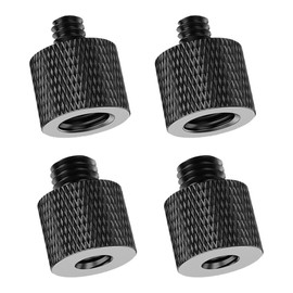 Camera Screw Converter Adapter 3/8" Male to 1/4" Female 1/4" Male to 3/8" Female Aluminum Alloy Coupling Screw Mic Fixing Screw Adapter Photography Auxiliary Tool Black (4 Pack)