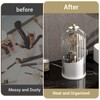 360° Rotating Makeup Brush Holder with Lid - Dustproof &