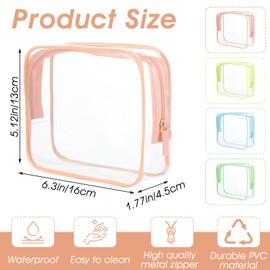 4 Pcs Clear Toiletry Bags For Traveling Waterproof Organizer Bags With Zipper Travel Cosmetic Bag Toiletry Bag Pouch Case for Vacation Airport Airline Compliant Women Gifts Pink Green Yellow Blue