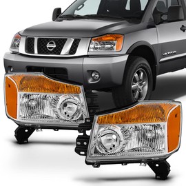 ACANII - For 2004-2015 Nissan Titan 04-07 Armada Pickup Headlights Headlamps Driver + Passenger Side Pair Set