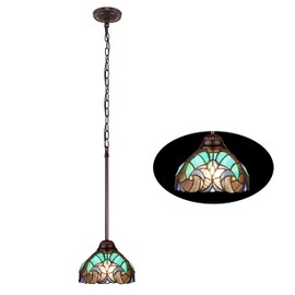 Chloe Lighting Liaison Victorian-Style 1-Light Mini Pendant 8" Shade