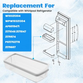 Kojem W10321304 WPW10321304 Replacement Refrigerator Door Shelf Bin Compatible with Whirlpool Refrigerator Replacement for WPW10321304 AP6019471 2171046 2171047 2179574 PS11752778 2179607-1PC