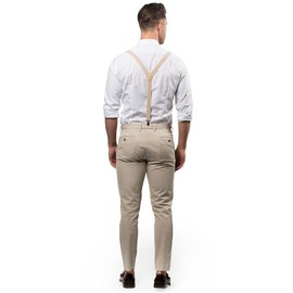 Beige Suspenders & Beige Bow Tie - Size: Toddler (18 mo - 6 yrs)