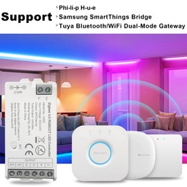 TUNICHX ZigBee 3.0 LED Controller C05Z RGBCCT LED Strip Bulb Dimmer Compatible with Echo Plus Home-kit Zigbee Hub Bridge Required DC5-24V