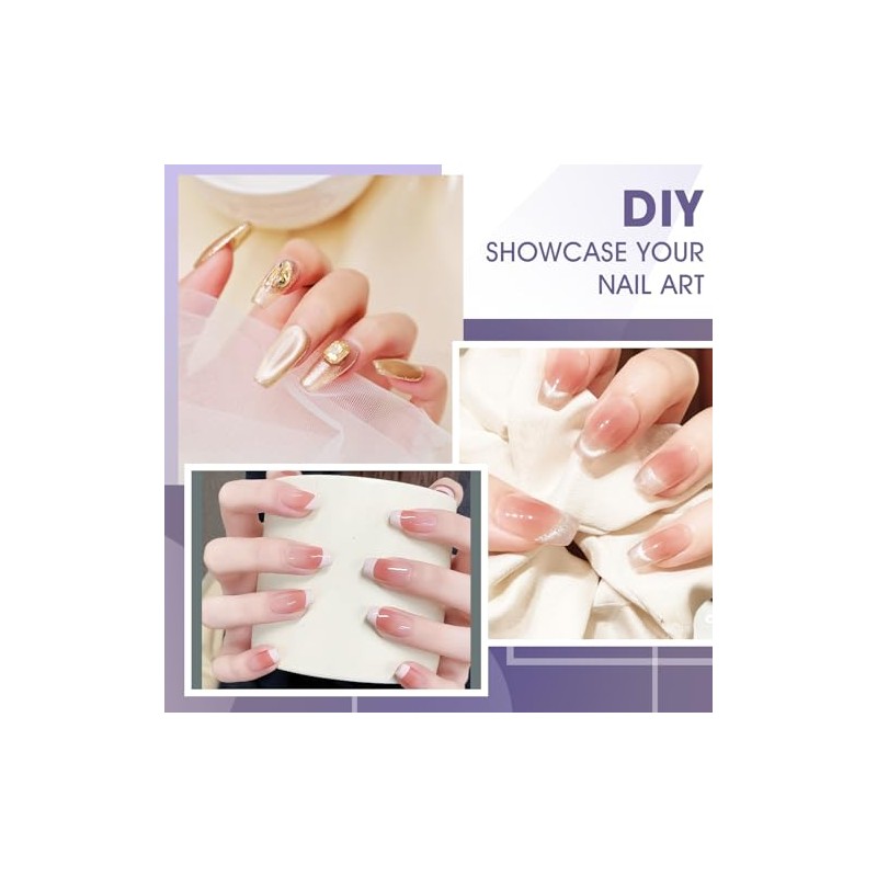 Uñas Postizas Cortas de Gel Estilo Ataúd: 240 Unidades de
