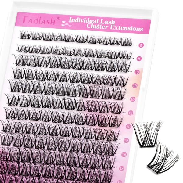 FADLASH Lash Clusters DIY Eyelash Clusters Natural Waterproof 0.07 D