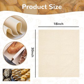 Bread Baking Supplies,2PCS Proofing Cloth for Bread Baking 18x30 Inches，100% Natural Linen, Cotton Material，Baguettes, Loaves, Pastry, Homemade Bread (18 x30 Inches)