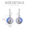 POPKIMI Wolf Earrings for Women Wolf Opal Moon S925 Sterling