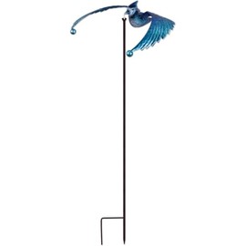Sunset Vista 93492 Nature in Motion Spinner Garden Stake, 45-Inch, Blue Jay Bird