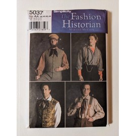 Simplicity The Fashion Historian 5037 Men's Civil War Costume Accessories and Hat in Three Sizes Sewing Pattern, Size AA (38-44)