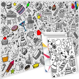 PACKLIST XXL Coloring Poster Happy Birthday! Activities for Kids That Will Be Entertained for Hours - They Will Enjoy Painting This Art and Creativity for Everyone