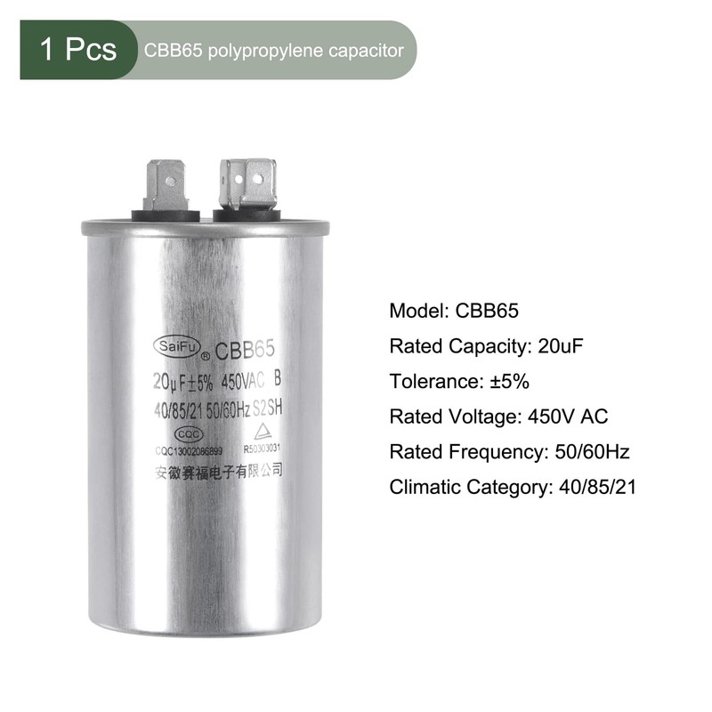 YOKIVE Run Capacitor CBB65, Oval Run Start Capacitor with Terminal