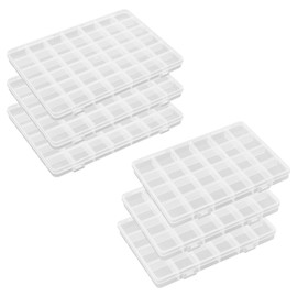 6 PCS Bead Organizer, Plastic Organizer Box, Transparent with Compartment Bead Storage for Storing Beads, Nails, Jewelry, Artwork, Small Items (24/42Grids)
