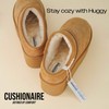 CUSHIONAIRE Women's Huggy Genuine Suede Cozy Mule Platform +Memory Foam,