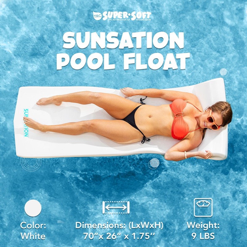 TRC Recreation Sunsation 1.75" Thick Foam Pool Float Lounger w/