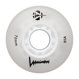 Luminous LED Inline Wheels 72mm White 4 Pack