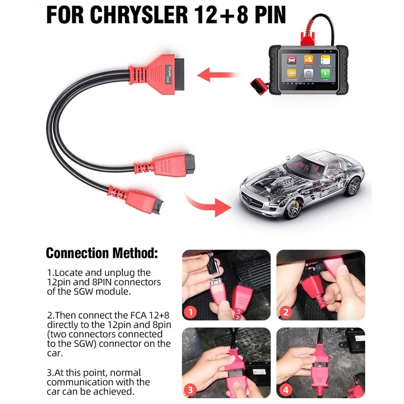 JUTA OBD2 Adapter Compatible for Chrysler 12+8 Programming Cable Connector,